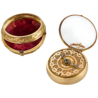 English 18K gold double cased repoussé pocket watch Circa 1775