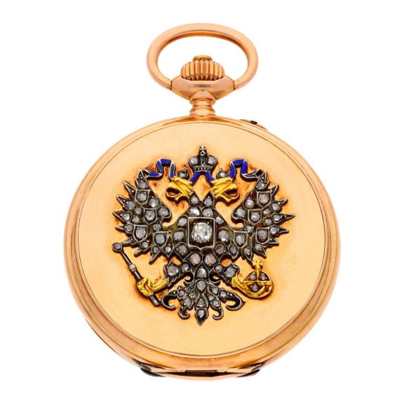 Russian gold and diamond set presentation watch Circa 1900 Russian gold and diamond set presentation watch Circa 1900