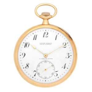 Fine Swiss 14 carat gold open faced pocket watch Circa 1910