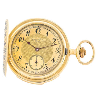 Elegant Swiss thin minute-repeating gold keyless dress watch Circa 1910