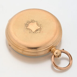 English solid gold open faced cylinder watch Circa 1860
