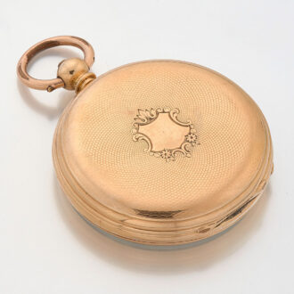English solid gold open faced cylinder watch Circa 1860