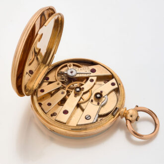 English solid gold open faced cylinder watch Circa 1860