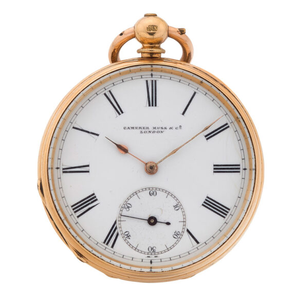 English solid gold open faced cylinder watch Circa 1860 English solid gold open faced cylinder watch Circa 1860