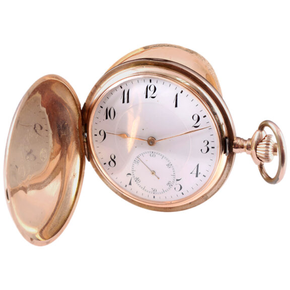 Large Swiss 14K gold full hunter pocket watch Circa 1900