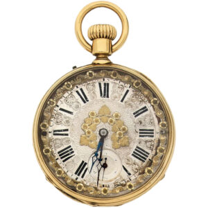 Swiss 18K yellow gold open faced pocket watch Circa 1850