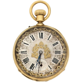 Swiss 18K yellow gold open faced pocket watch Circa 1850