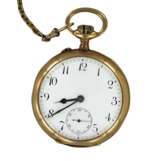 Swiss 18K yellow gold open faced pocket watch Circa 1910 Swiss 18K yellow gold open faced pocket watch Circa 1910