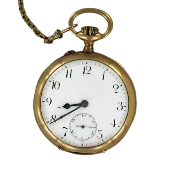 Swiss 18K yellow gold open faced pocket watch Circa 1910 Swiss 18K yellow gold open faced pocket watch Circa 1910