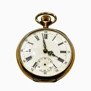 Swiss 18 carat pink gold open faced pocket watch Circa 1900