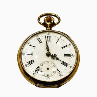 Swiss 18 carat pink gold open faced pocket watch Circa 1900