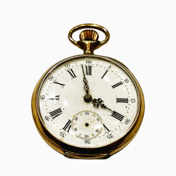 Swiss 18 carat pink gold open faced pocket watch Circa 1900