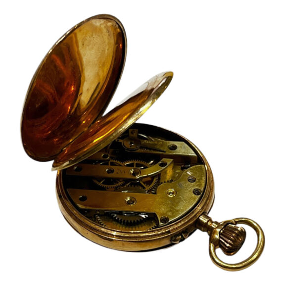 Swiss 18 carat pink gold open faced pocket watch Circa 1900 Swiss 18 carat pink gold open faced pocket watch Circa 1900