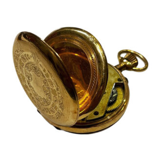 Swiss 18 carat pink gold open faced pocket watch Circa 1900
