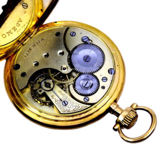 Swiss 18K yellow gold open faced pocket watch Circa 1920