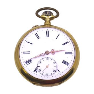 French 18K yellow gold open faced pocket watch Circa 1920