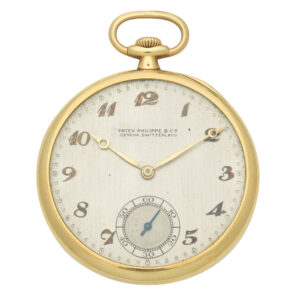 Swiss 18 carat gold open faced keyless lever watch Circa 1925