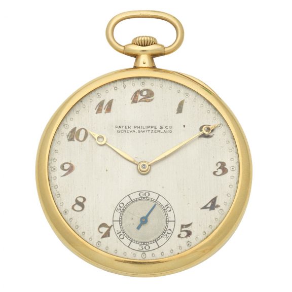 Swiss 18 carat gold open faced keyless lever watch Circa 1925