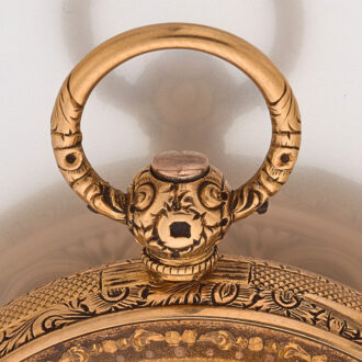 English decorative watch in a gold open faced case Circa 1840