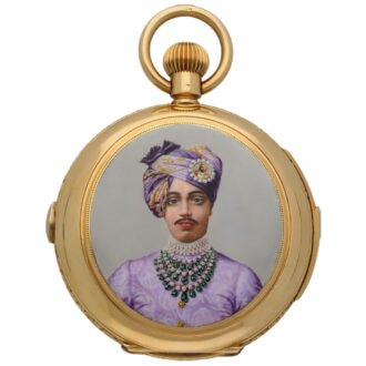 Swiss gold repeating chronograph with enamel portrait Circa 1900