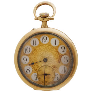 Swiss 18K yellow gold open faced pocket watch Circa 1910
