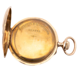 Swiss 14K yellow gold open faced pocket watch Circa 1900