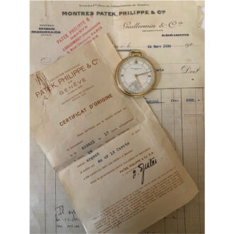 Swiss 18K gold open faced Art Deco dress watch Circa 1936