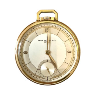 Swiss 18K gold open faced Art Deco dress watch Circa 1936