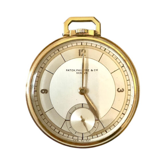 Swiss 18K gold open faced Art Deco dress watch Circa 1936