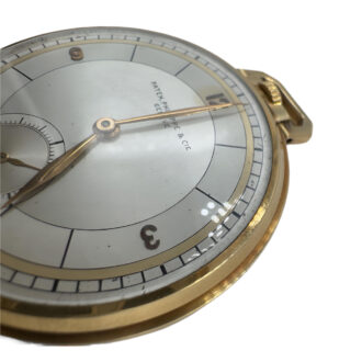 Swiss 18K gold open faced Art Deco dress watch Circa 1936
