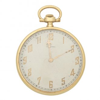 Swiss 18K gold open faced lever pocket watch Circa 1921