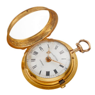 An English verge in 20 carat gold repousse pair cases circa 1776