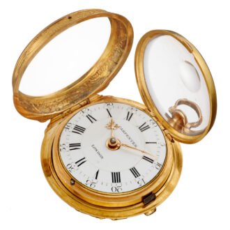 An English verge in 20 carat gold repousse pair cases circa 1776
