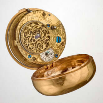 An English verge in 20 carat gold repousse pair cases circa 1776