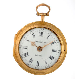An English verge in 20 carat gold repousse pair cases circa 1776