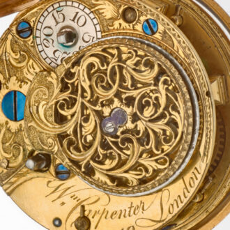 An English verge in 20 carat gold repousse pair cases circa 1776