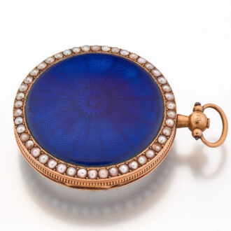 French gold, enamel and seed pearl set watch Circa 1815