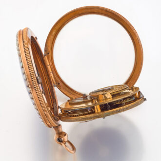 French gold, enamel and seed pearl set watch Circa 1815