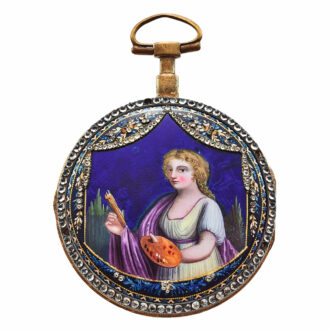 Swiss gilt brass open faced verge pocket watch Circa 1790