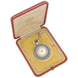 French platinum diamond and enamel pocket watch Circa 1910