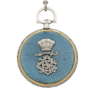 French platinum diamond and enamel pocket watch Circa 1910