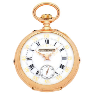 Swiss 18K yellow gold calendar pocket watch Circa 1920