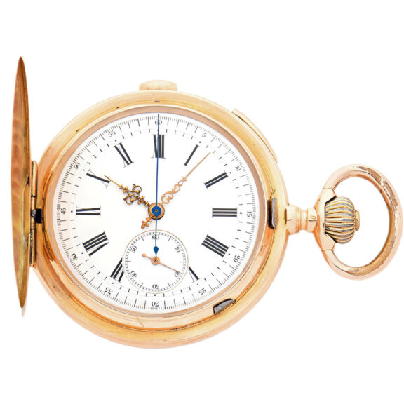Swiss 14K gold repeating chronograph pocket watch Circa 1900