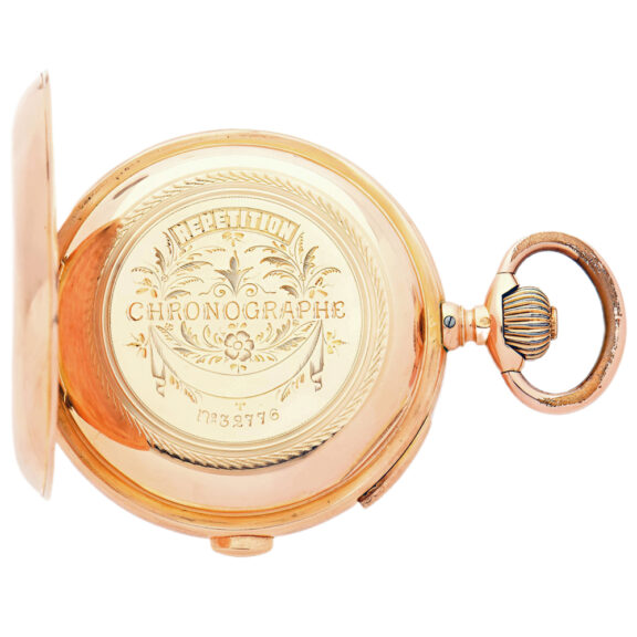 Swiss 14K gold repeating chronograph pocket watch Circa 1900 Swiss 14K gold repeating chronograph pocket watch Circa 1900