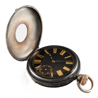 Very rare Swiss silver half hunting cased keyless watch Circa 1866