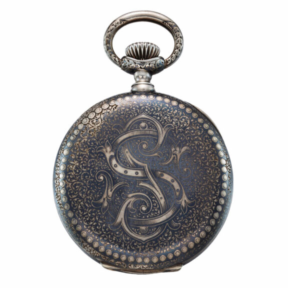Fine Swiss silver open faced keyless watch Circa 1882 Fine Swiss silver open faced keyless watch Circa 1882