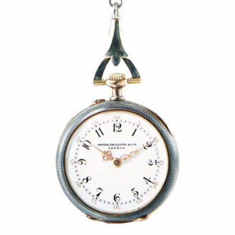 Swiss gold, platinum, diamond set watch by Patek Circa 1911