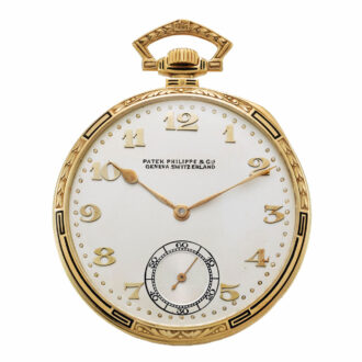 Swiss gold and enamel keyless lever pocket watch Circa 1926