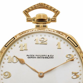 Swiss gold and enamel keyless lever pocket watch Circa 1926Swiss gold and enamel keyless lever pocket watch Circa 1926