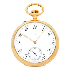 Swiss 18K yellow gold open faced pocket watch Circa 1900